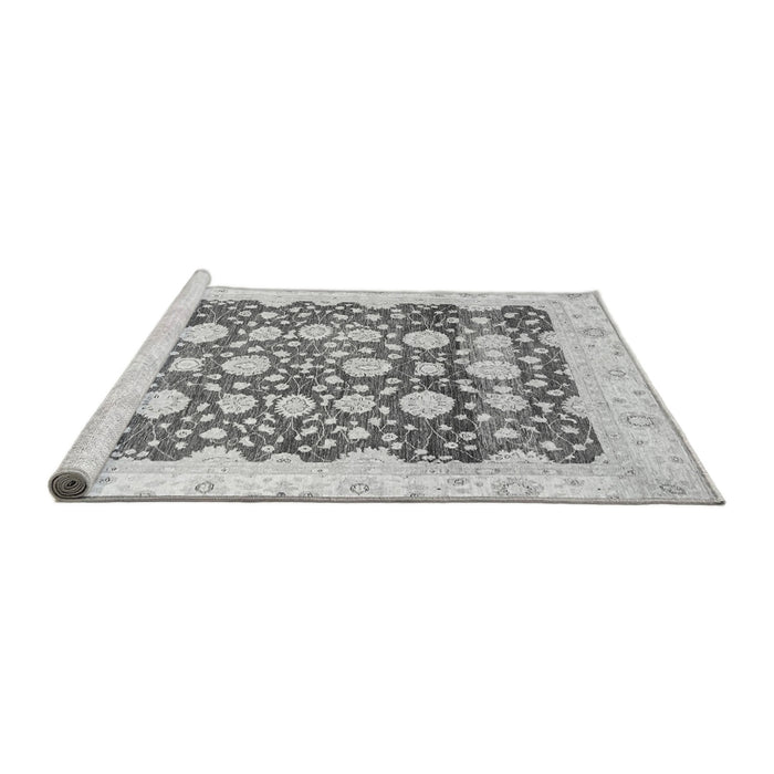 Sideview of Machine Washable Oriental Gray Traditional Rug, wshabs3349gry