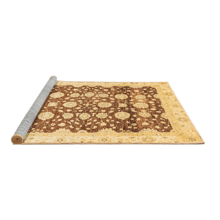 Sideview of Machine Washable Oriental Brown Traditional Rug, wshabs3349brn