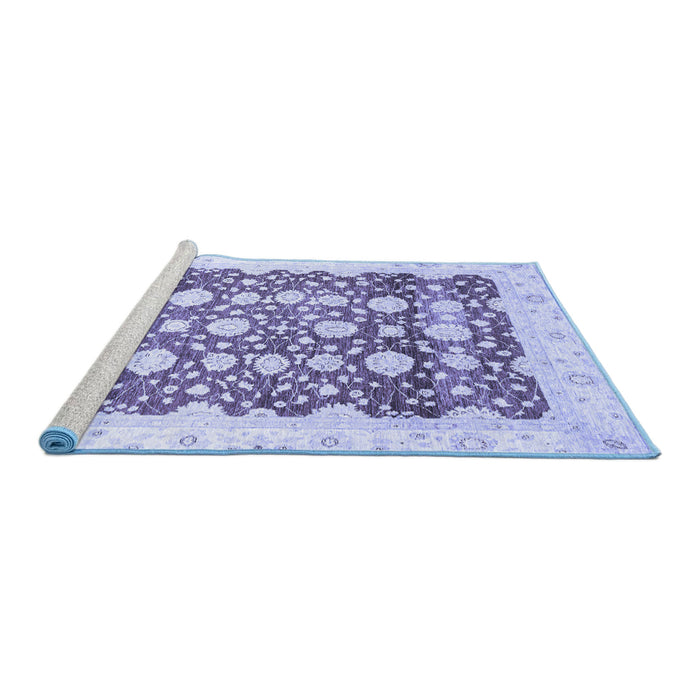 Sideview of Machine Washable Oriental Blue Traditional Rug, wshabs3349blu