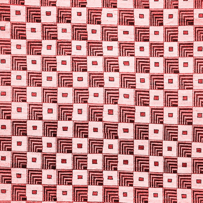 Machine Washable Checkered Red Modern Rug, wshabs334red