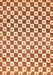 Machine Washable Checkered Orange Modern Area Rugs, wshabs334org