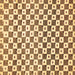 Square Checkered Brown Modern Rug, abs334brn