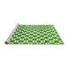 Sideview of Machine Washable Checkered Green Modern Area Rugs, wshabs334grn