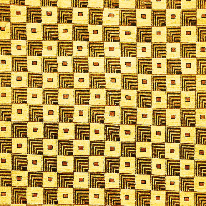 Machine Washable Checkered Yellow Modern Rug, wshabs334yw