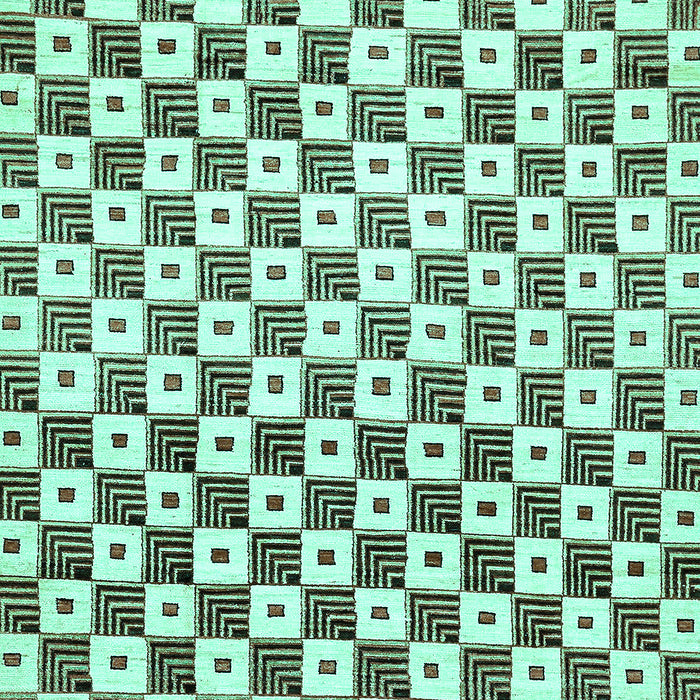 Checkered Turquoise Modern Rug, abs334turq