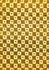 Checkered Yellow Modern Rug, abs334yw