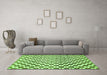 Machine Washable Checkered Green Modern Area Rugs in a Living Room,, wshabs334grn