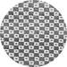 Round Checkered Gray Modern Rug, abs334gry