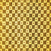 Square Machine Washable Checkered Yellow Modern Rug, wshabs334yw