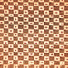 Square Checkered Orange Modern Rug, abs334org