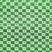 Square Machine Washable Checkered Emerald Green Modern Area Rugs, wshabs334emgrn