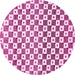 Round Checkered Pink Modern Rug, abs334pnk