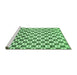Sideview of Machine Washable Checkered Emerald Green Modern Area Rugs, wshabs334emgrn