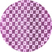 Round Checkered Purple Modern Rug, abs334pur