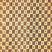 Square Machine Washable Checkered Brown Modern Rug, wshabs334brn