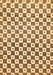 Machine Washable Checkered Brown Modern Rug, wshabs334brn