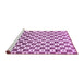 Sideview of Machine Washable Checkered Purple Modern Area Rugs, wshabs334pur