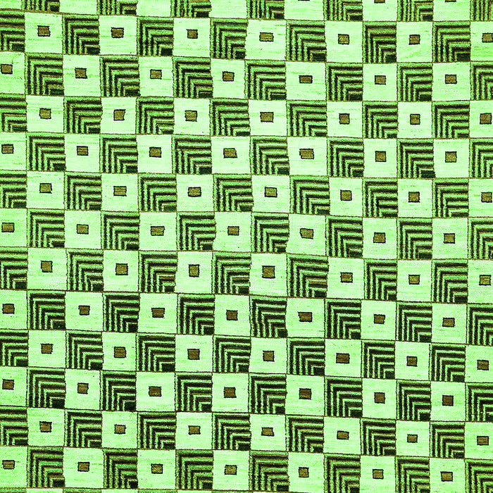 Machine Washable Checkered Green Modern Area Rugs, wshabs334grn