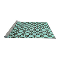 Sideview of Machine Washable Checkered Light Blue Modern Rug, wshabs334lblu