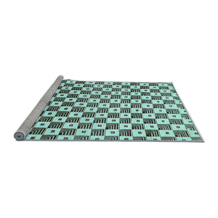 Sideview of Machine Washable Checkered Light Blue Modern Rug, wshabs334lblu
