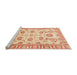 Sideview of Machine Washable Abstract Bright Orange Rug, wshabs3350