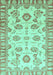 Machine Washable Oriental Turquoise Traditional Area Rugs, wshabs3350turq