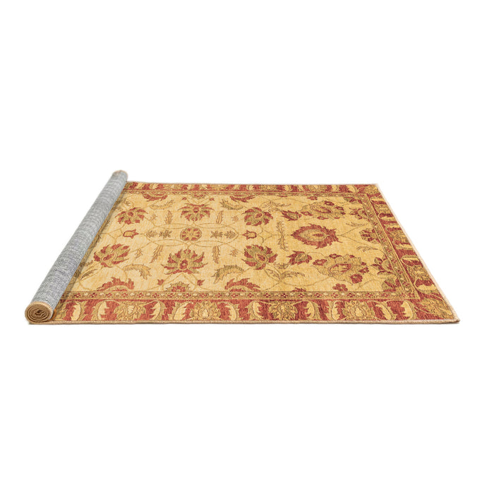 Sideview of Machine Washable Oriental Brown Traditional Rug, wshabs3350brn