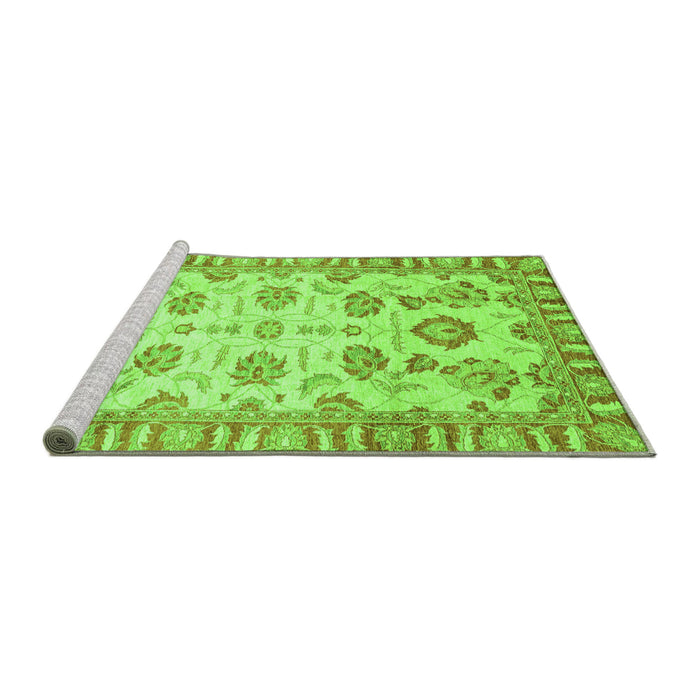 Sideview of Machine Washable Oriental Green Traditional Area Rugs, wshabs3350grn