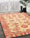 Abstract Bright Orange Oriental Rug in Family Room, abs3350