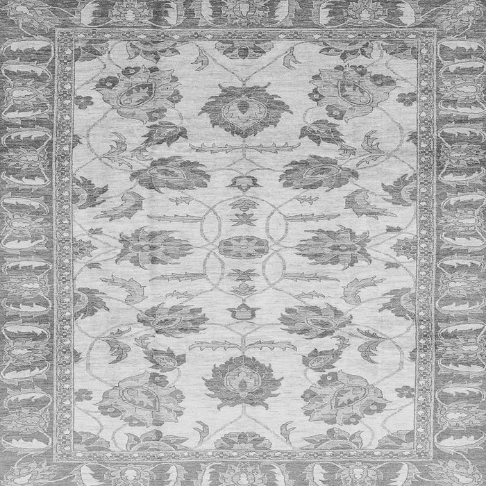 Square Machine Washable Oriental Gray Traditional Rug, wshabs3350gry