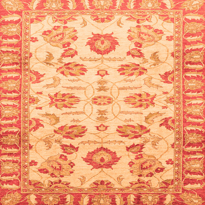 Square Oriental Orange Traditional Rug, abs3350org