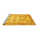 Sideview of Machine Washable Oriental Yellow Traditional Rug, wshabs3350yw