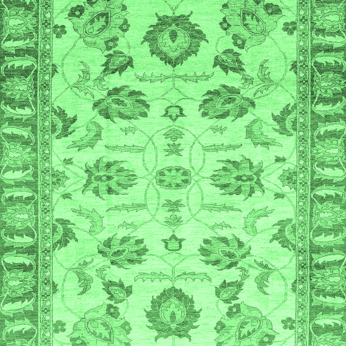 Machine Washable Oriental Emerald Green Traditional Area Rugs, wshabs3350emgrn