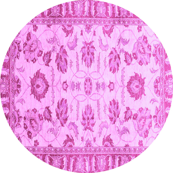 Round Oriental Purple Traditional Rug, abs3350pur