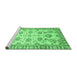 Sideview of Machine Washable Oriental Emerald Green Traditional Area Rugs, wshabs3350emgrn