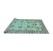 Sideview of Machine Washable Oriental Light Blue Traditional Rug, wshabs3350lblu