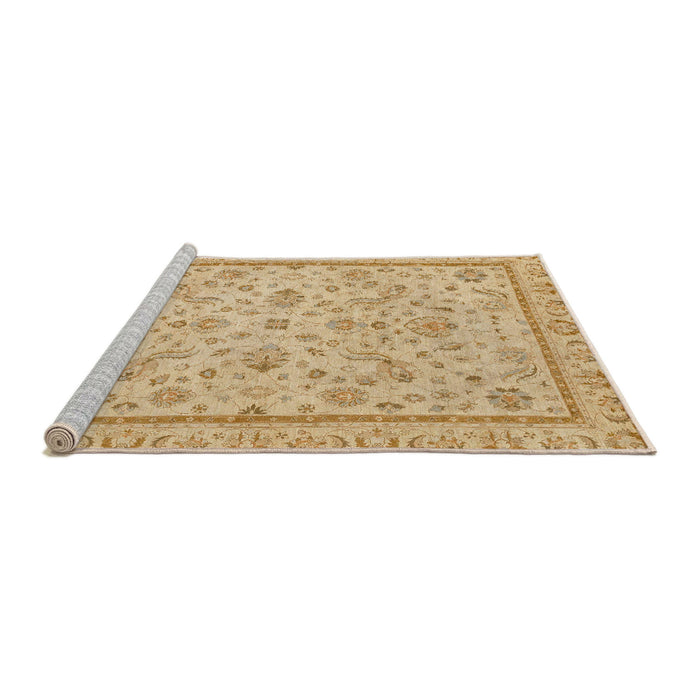 Sideview of Machine Washable Abstract Yellow Rug, wshabs3351