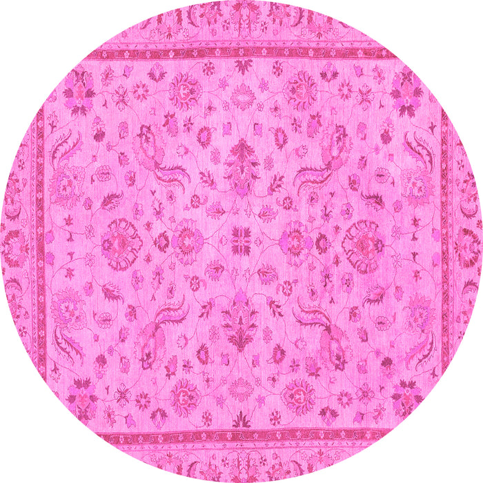 Round Oriental Pink Traditional Rug, abs3351pnk