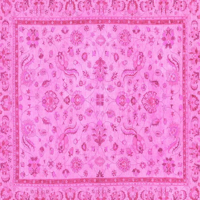 Square Machine Washable Oriental Pink Traditional Rug, wshabs3351pnk