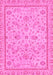 Machine Washable Oriental Pink Traditional Rug, wshabs3351pnk