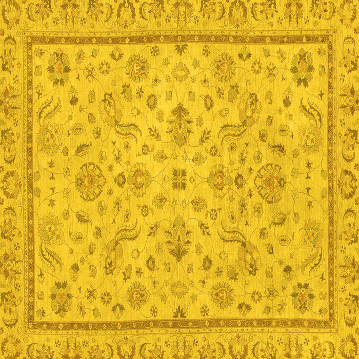 Square Machine Washable Oriental Yellow Traditional Rug, wshabs3351yw