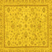 Square Machine Washable Oriental Yellow Traditional Rug, wshabs3351yw