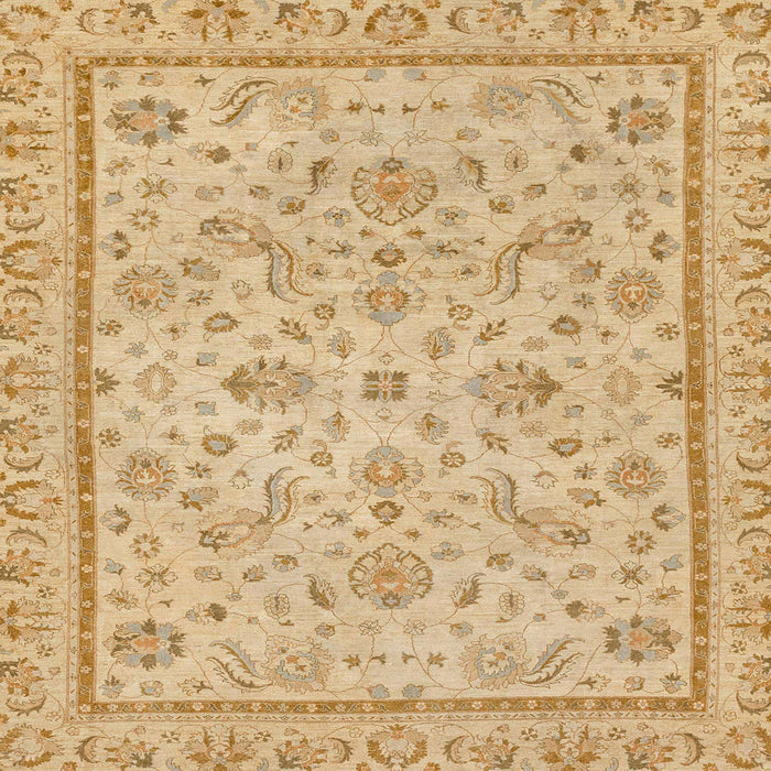 Square Abstract Yellow Oriental Rug, abs3351