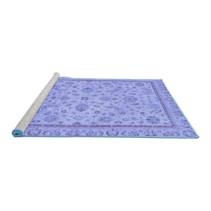 Sideview of Machine Washable Oriental Blue Traditional Rug, wshabs3351blu