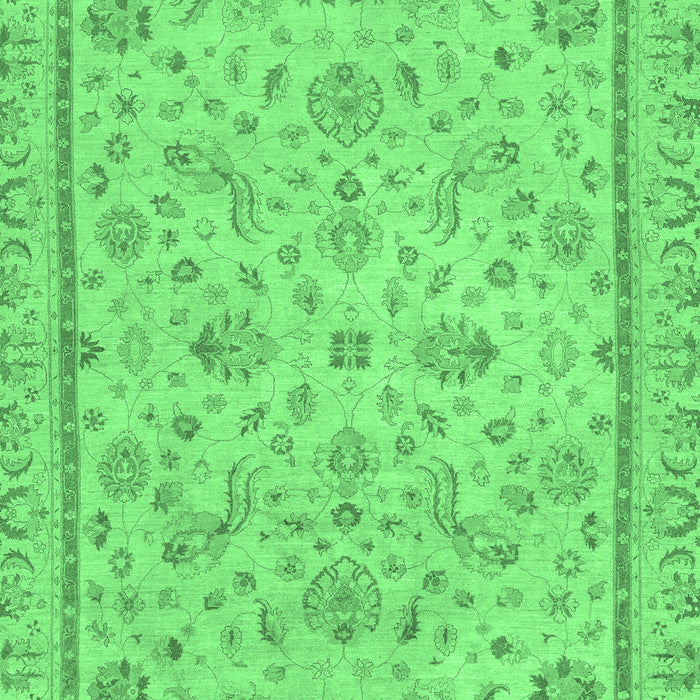 Machine Washable Oriental Emerald Green Traditional Area Rugs, wshabs3351emgrn