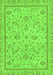 Machine Washable Oriental Green Traditional Area Rugs, wshabs3351grn