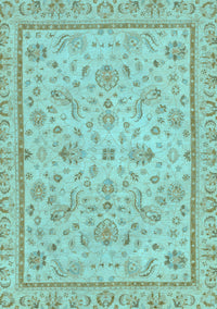 Oriental Light Blue Traditional Rug, abs3351lblu