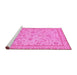 Sideview of Machine Washable Oriental Pink Traditional Rug, wshabs3351pnk