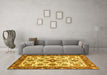 Machine Washable Abstract Yellow Modern Rug in a Living Room, wshabs3352yw