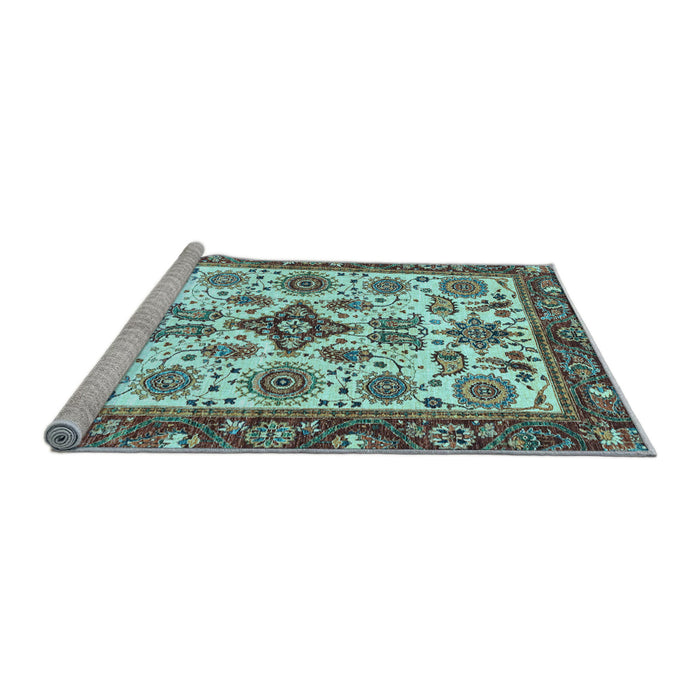 Sideview of Machine Washable Abstract Light Blue Modern Rug, wshabs3352lblu